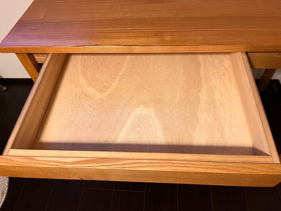 MUJI タモ材 引き出し付きデスク※3/20〜26発送不可