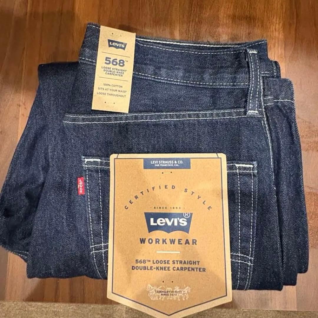 【新品】Levi's 568 ルーズストレートダブルニーW32/L30