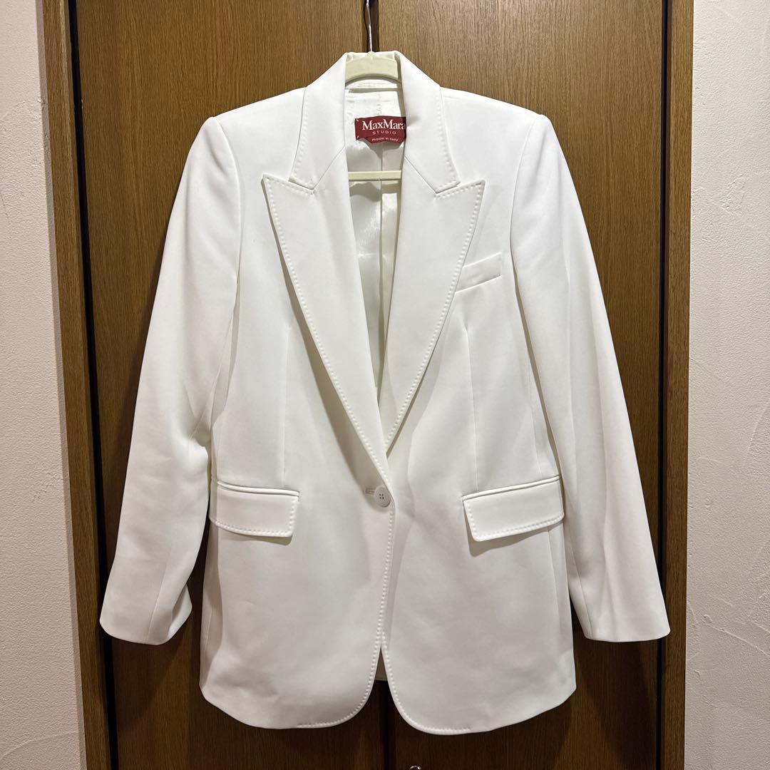MaxMara ホワイト テーラードジャケット