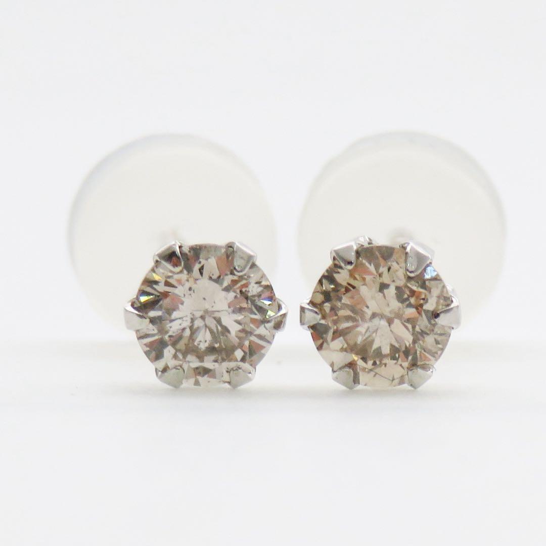 花*ん様 K10WG 天然ダイヤモンド 計0.37ct ピアス　刻印0.20×2