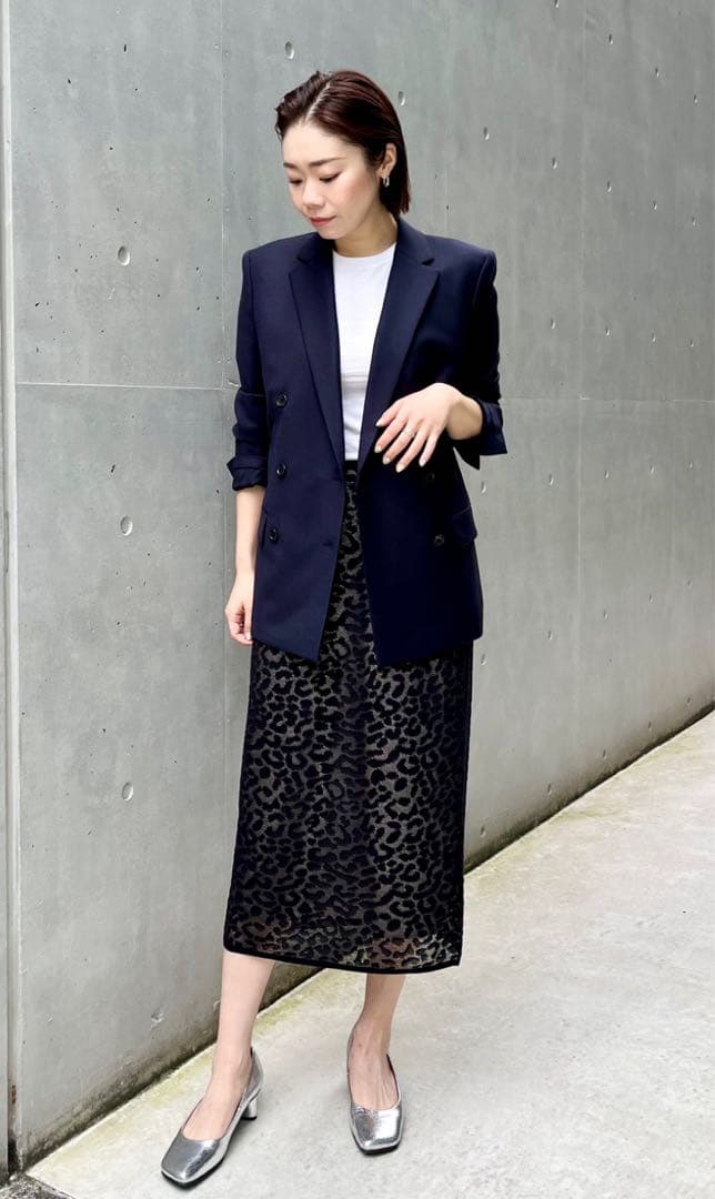 未使用　24AW セオリー　SLEEK FLANNEL BOXY DB JKT