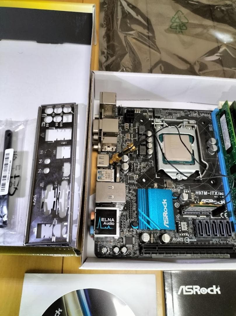 ASRock H97M-ITX/ac マザーボード＋CPU＋メモリー WiFi
