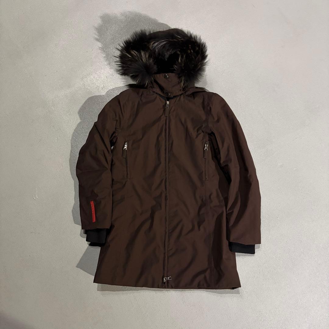 ジャケット・アウター Arichive PRADA SPORT fur long coat brown