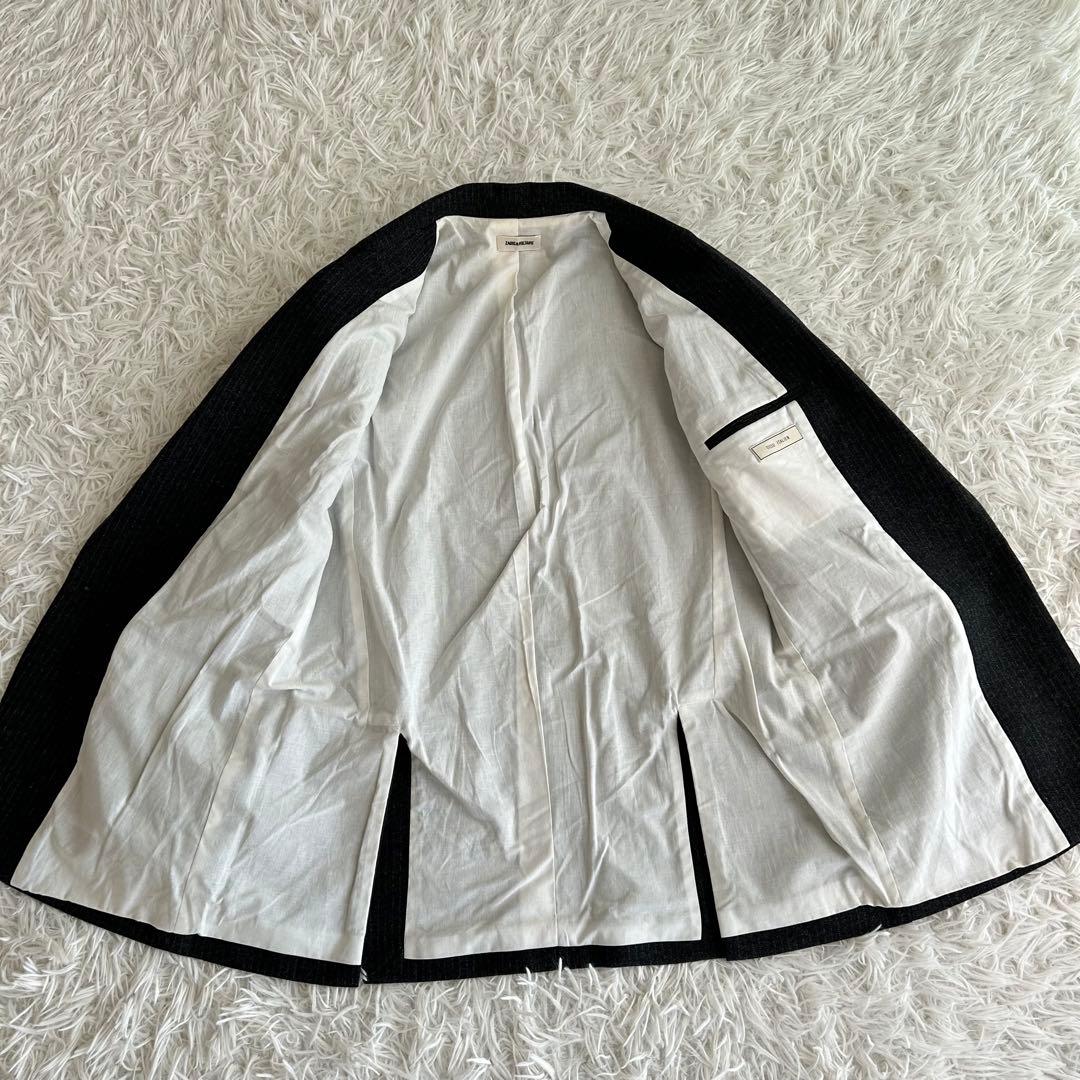 ザディグエヴォルテール　テーラードジャケット　ストライプ　イタリア生地　グレー