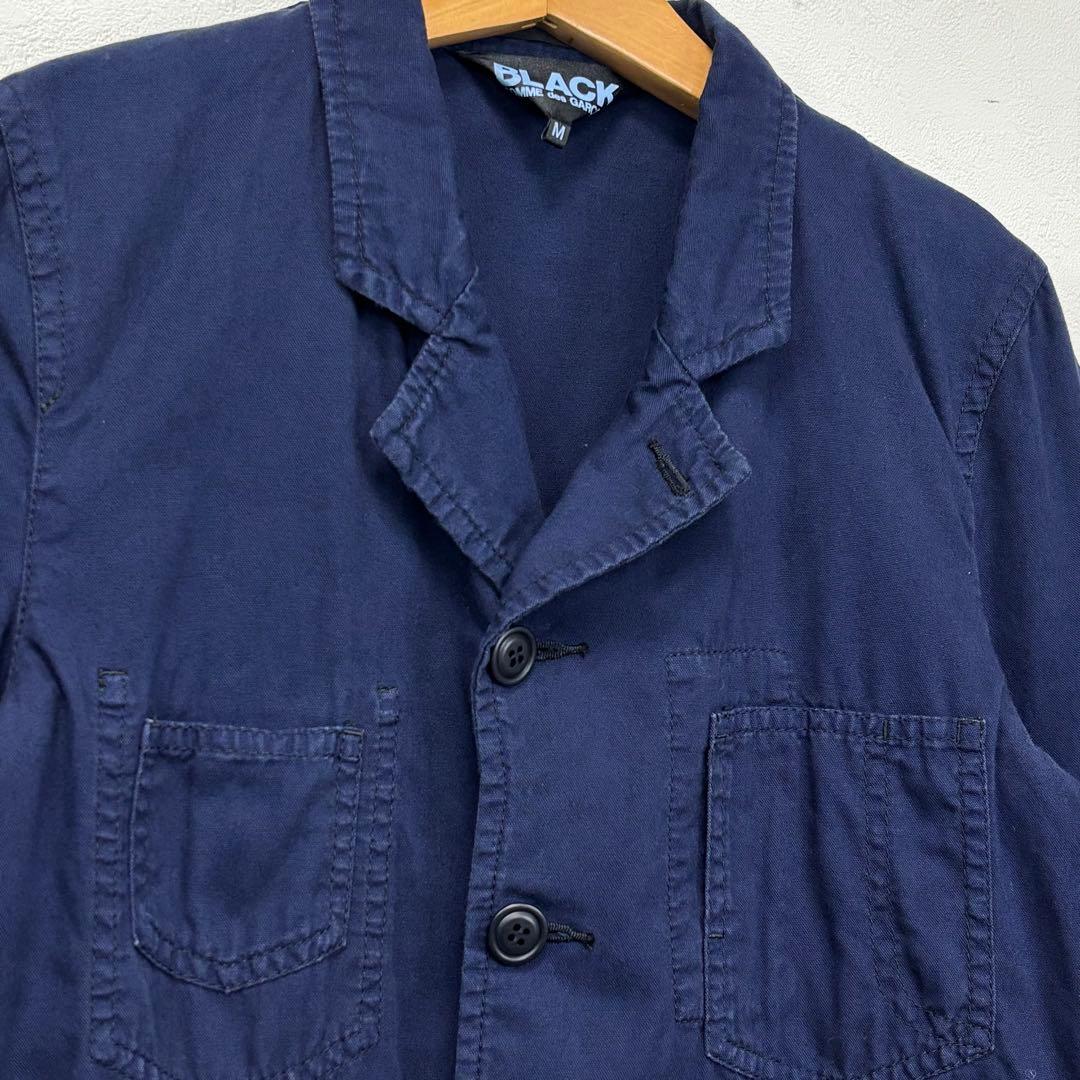 コムデギャルソン ブレザー テーラード ジャケット フリース ポケット ネイビー