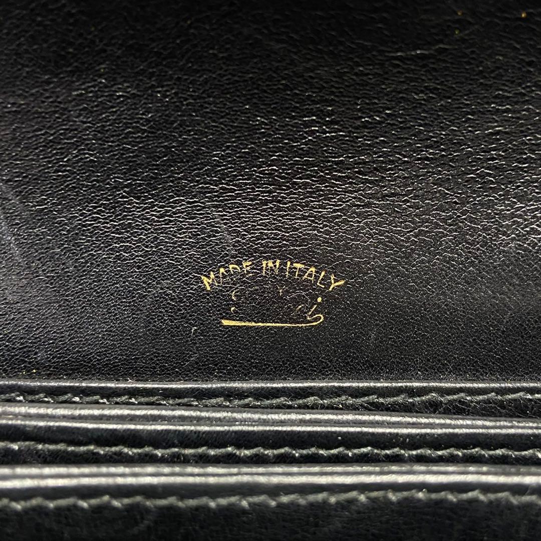 オールドグッチ ショルダーバック インターロッキング ロゴ ブラック レザー