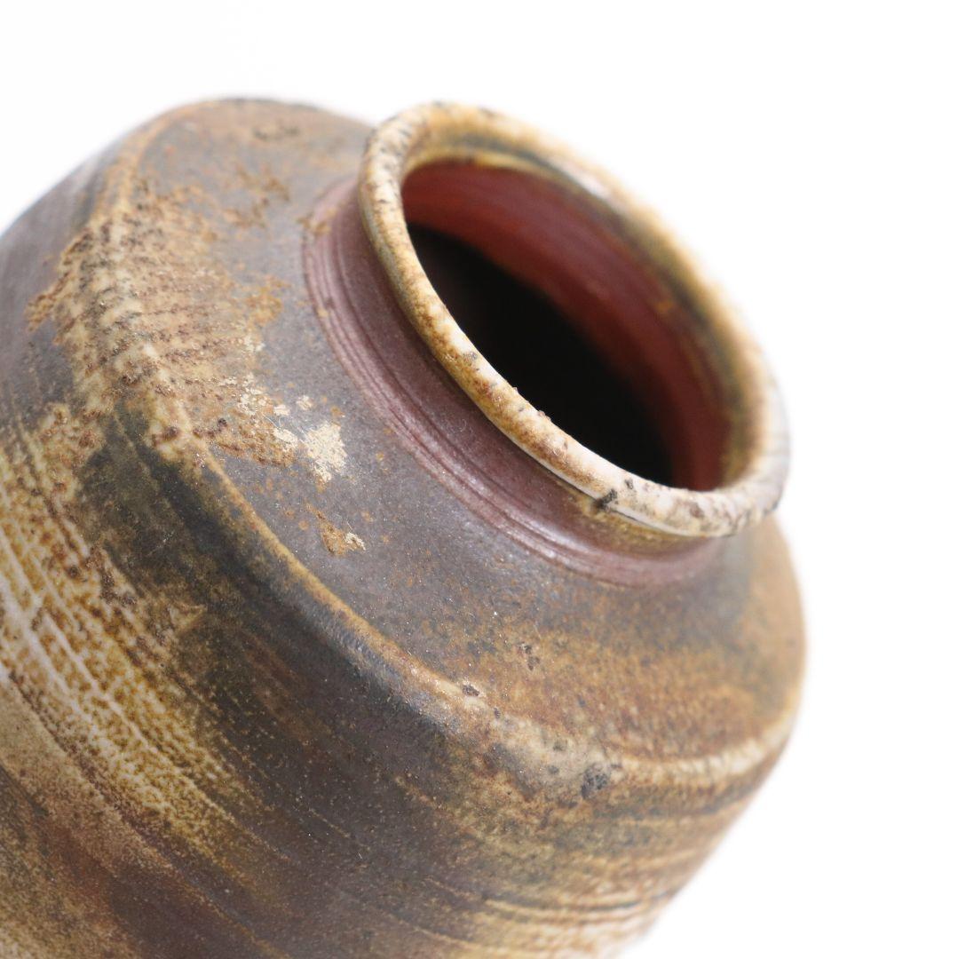 人間国宝 金重陶陽作 備前茶入 茶道具 共箱 栞付　M612　NT2