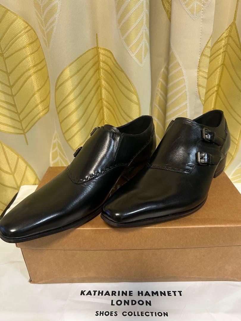 KATHARINE HAMNETT ブラックレザーシューズ　26cm