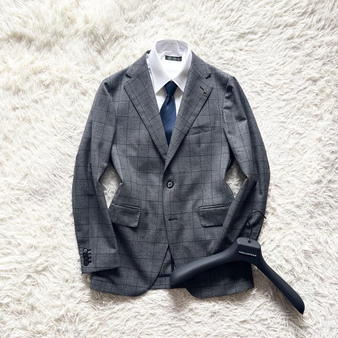 <極美品>TAGLIATORE 新ロゴ グレー ウール ジャケット サイズ44