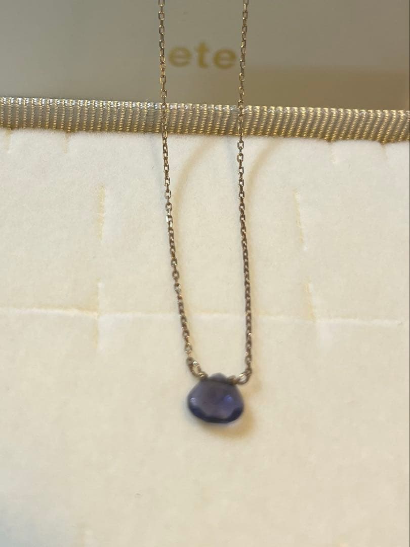 ete 天然石アイオライト　K10YGネックレス