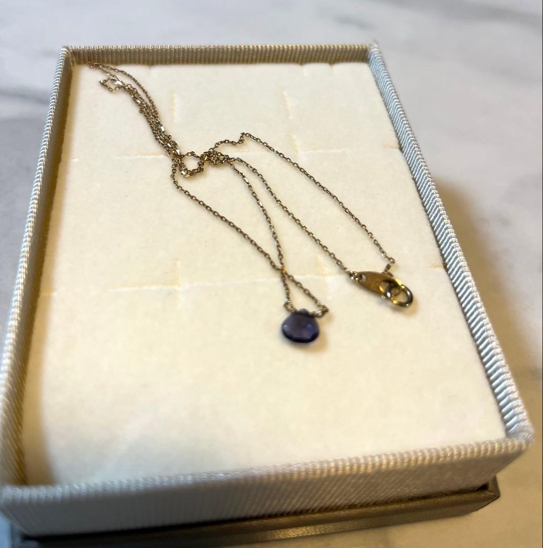 ete 天然石アイオライト　K10YGネックレス