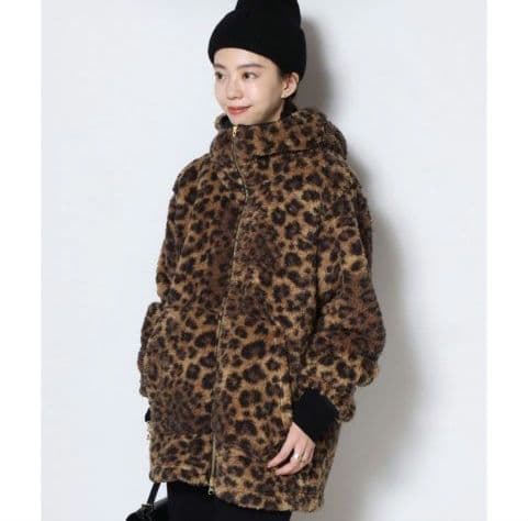【JOHNBULL/ジョンブル】LEOPARD FLEECE ZIP パーカー