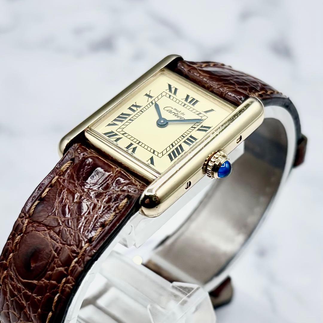 【OH／極美】カルティエ マストタンク SM ヴェルメイユ ローマン 純正尾錠