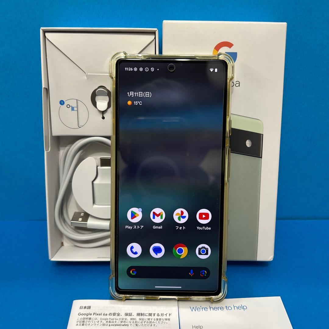 美品 Google Pixel 6a SIMフリー 128GB セージ 箱付属品