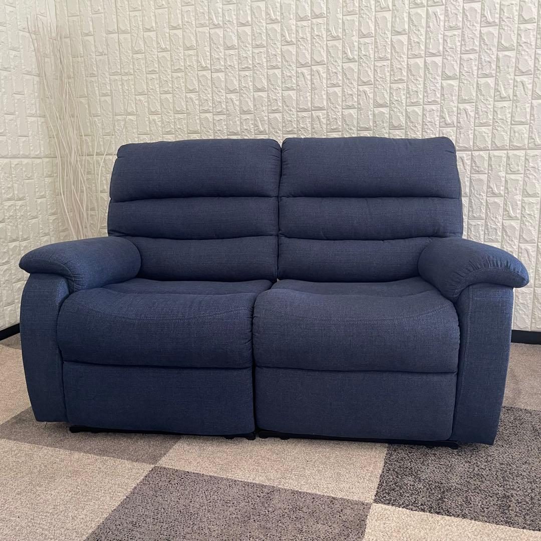 てらさん ✨ニトリ　電動リクライニングソファ　2人掛け　ビリーバ　ブルー