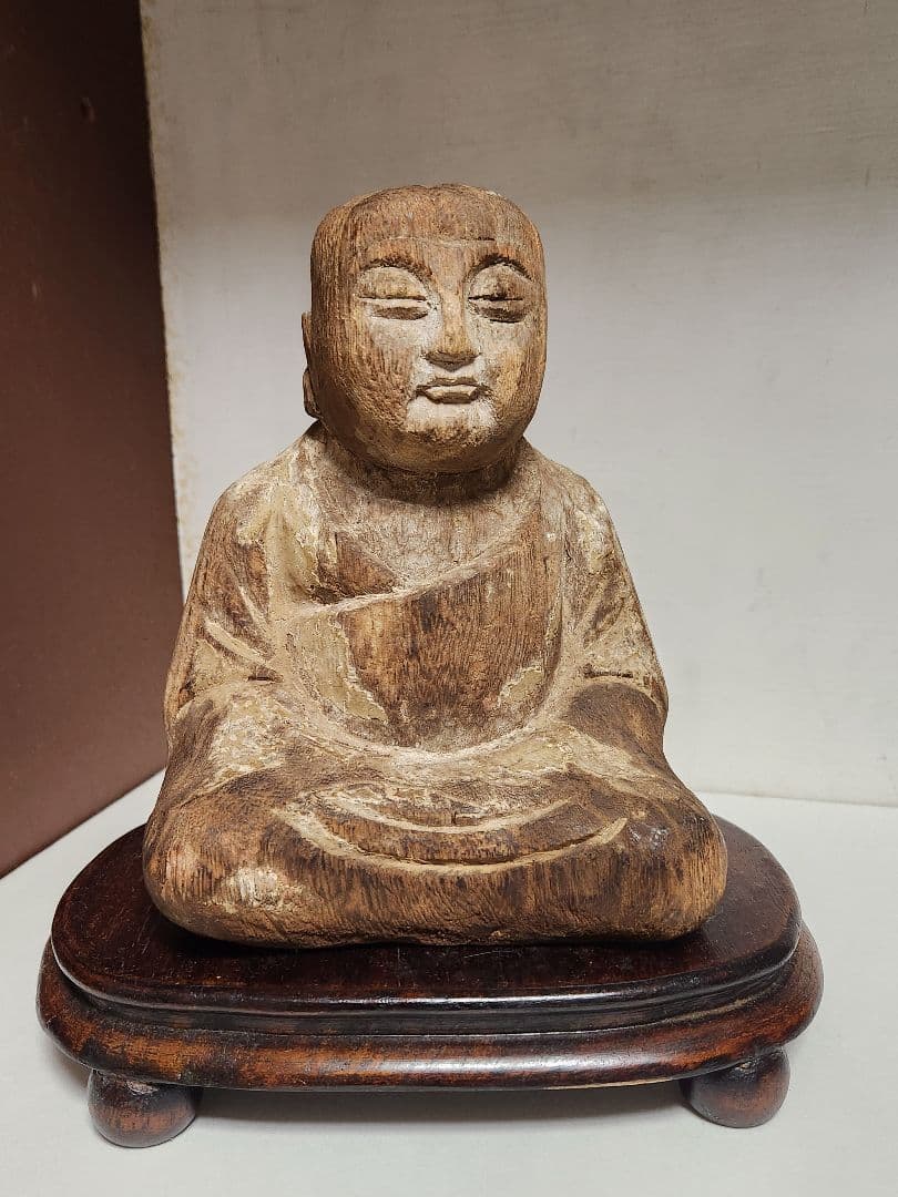 木彫り 僧侶　木製　仏像