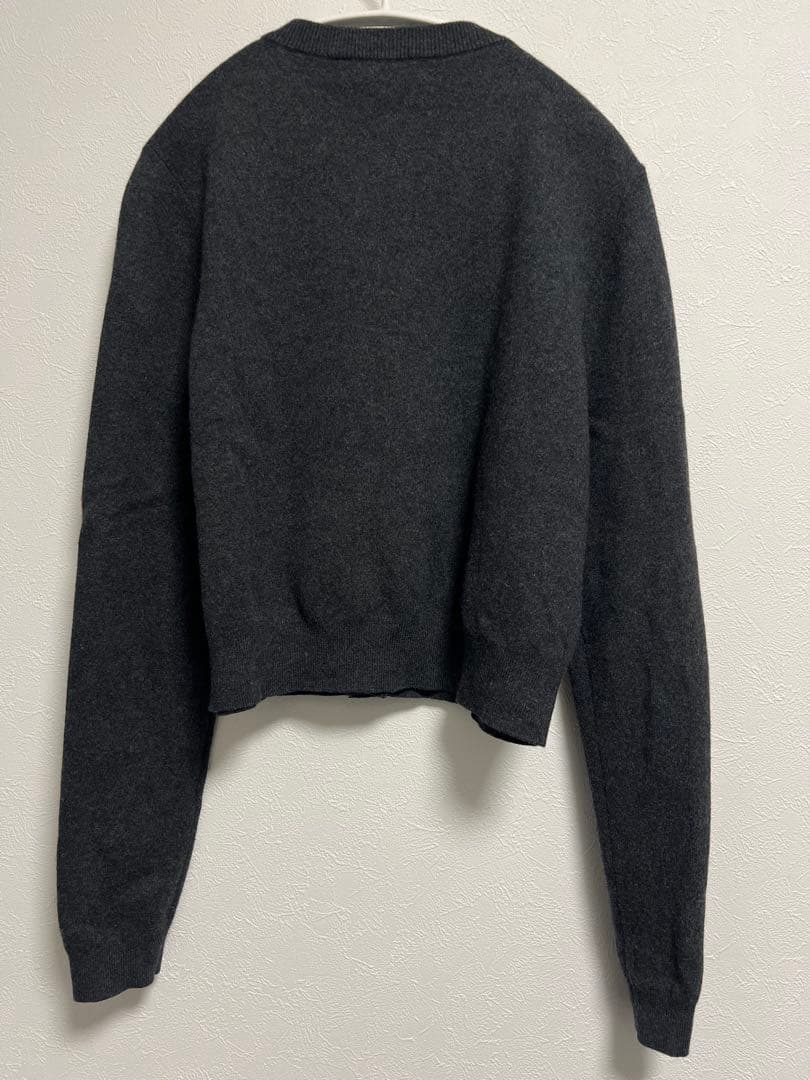 CABaN コットンカシミヤクルーネックカーディガン チャコールグレー XS