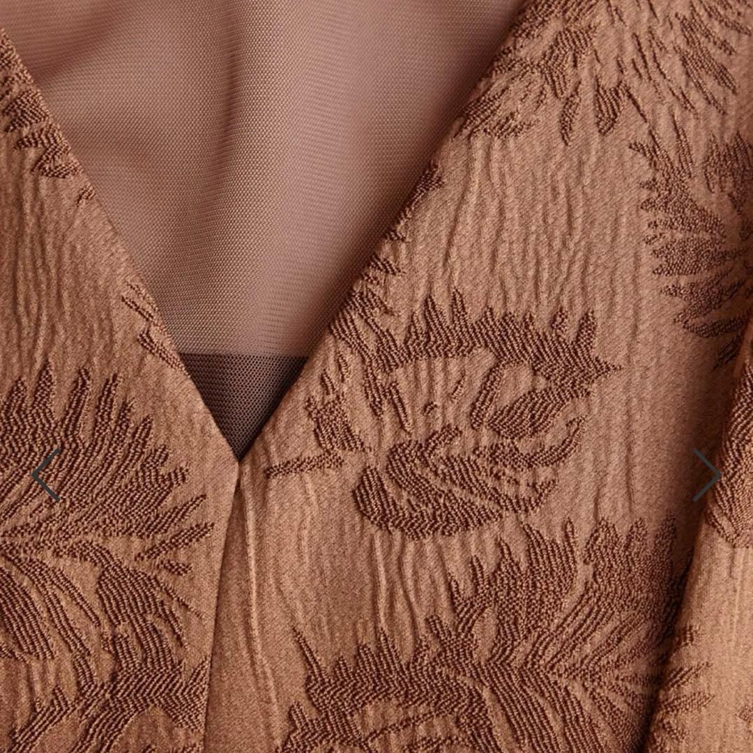 チュールブラウス付きジャカードIラインドレス　AIMER