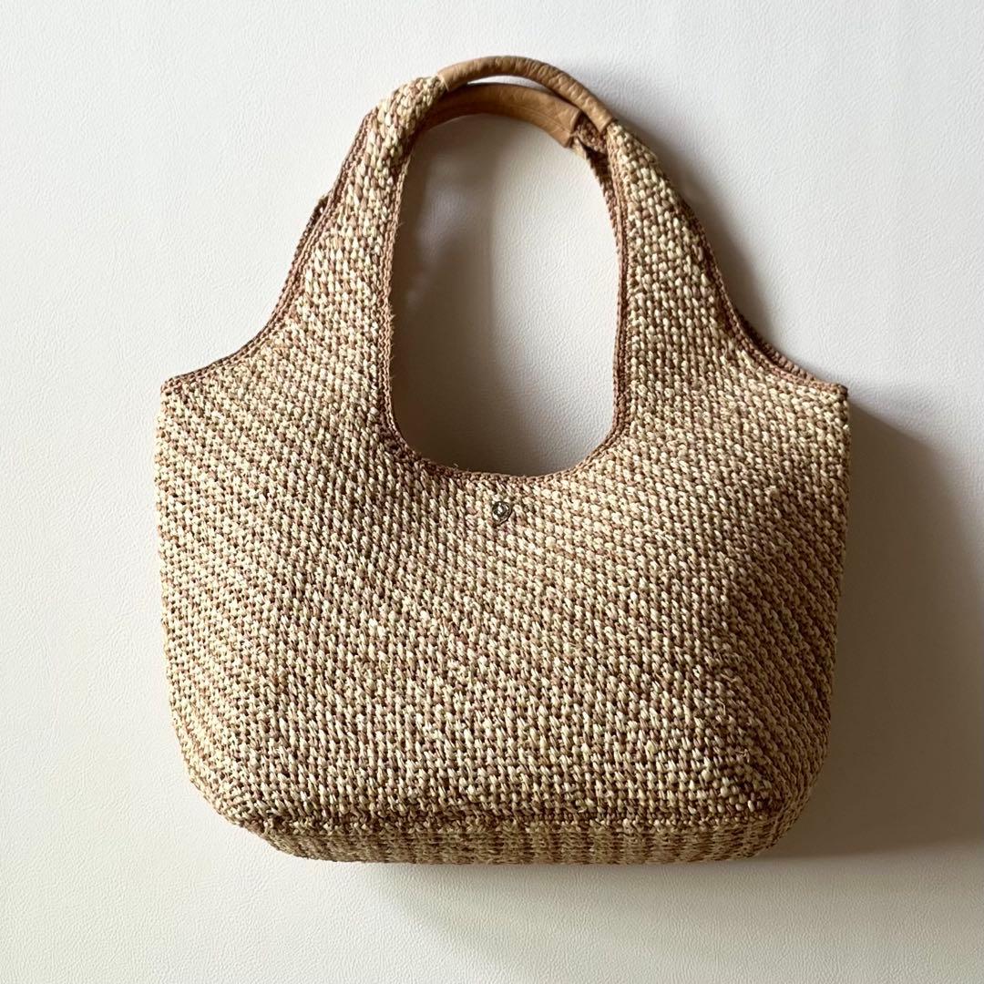 ヘレンカミンスキー　ラフィア　かごバッグ　トートバッグ　大容量　レザー　肩掛け