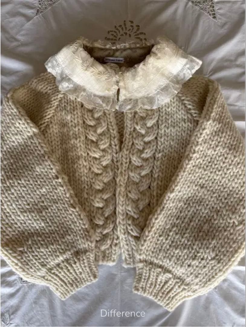 新品　フランスアンティークDifferenceディフェランス 手編みカーディガン