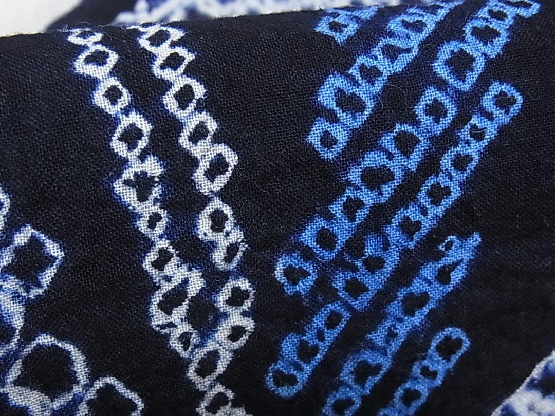 eふれんず◆有松鳴海絞り　夏物　浴衣　枝花文　綿◆am1136