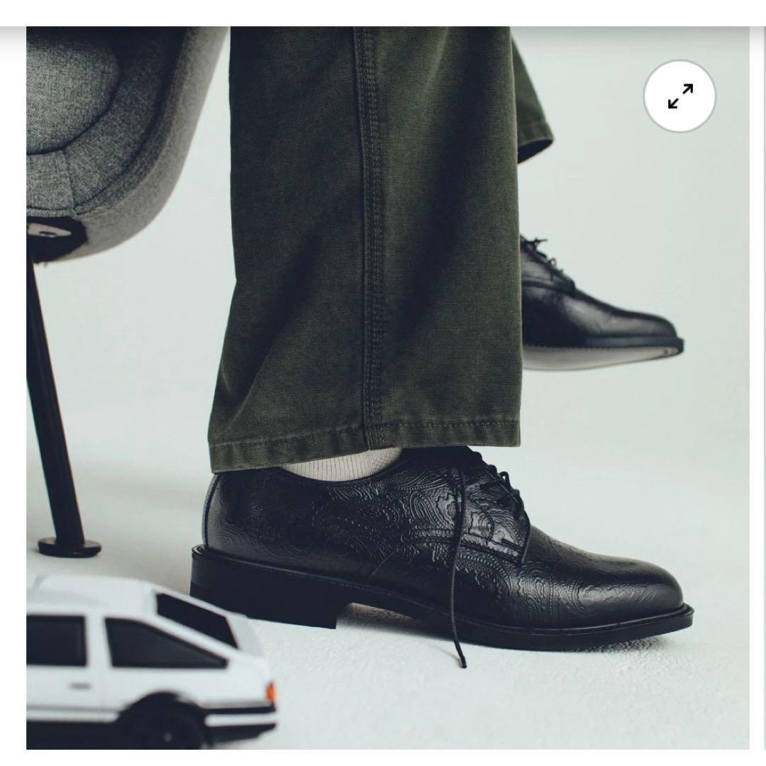 靴 kenford CLASSIC PLAIN TOE BLACK PAISLEY