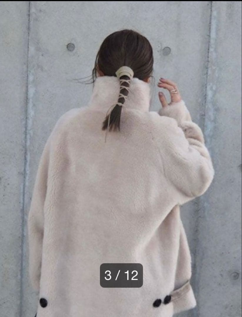 ◆ スタンドカラーボアミドルジャケット LAULEN