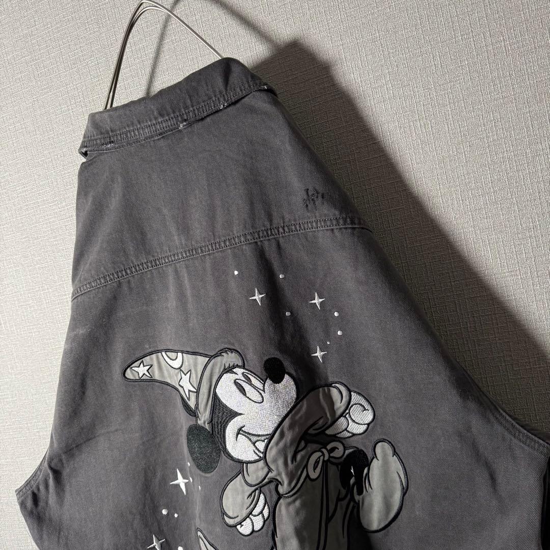 【タグ付】香港ディズニー ファンタジア ヴィンテージ加工 デニムジャケット XL