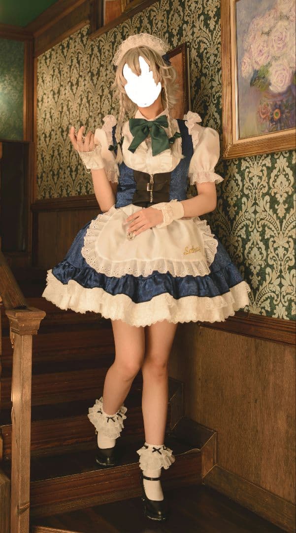 東方project 十六夜咲夜 コスプレ衣装 ウィッグ付き 小道具付き