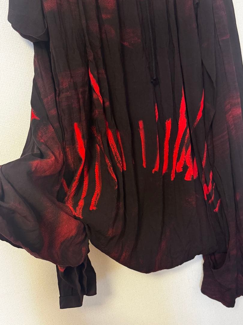 Yohji Yamamoto femme朝倉優佳 ペイントパンツ 赤黒 サンプル