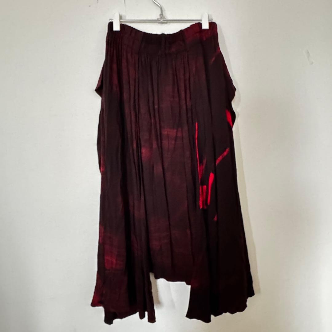 Yohji Yamamoto femme朝倉優佳 ペイントパンツ 赤黒 サンプル