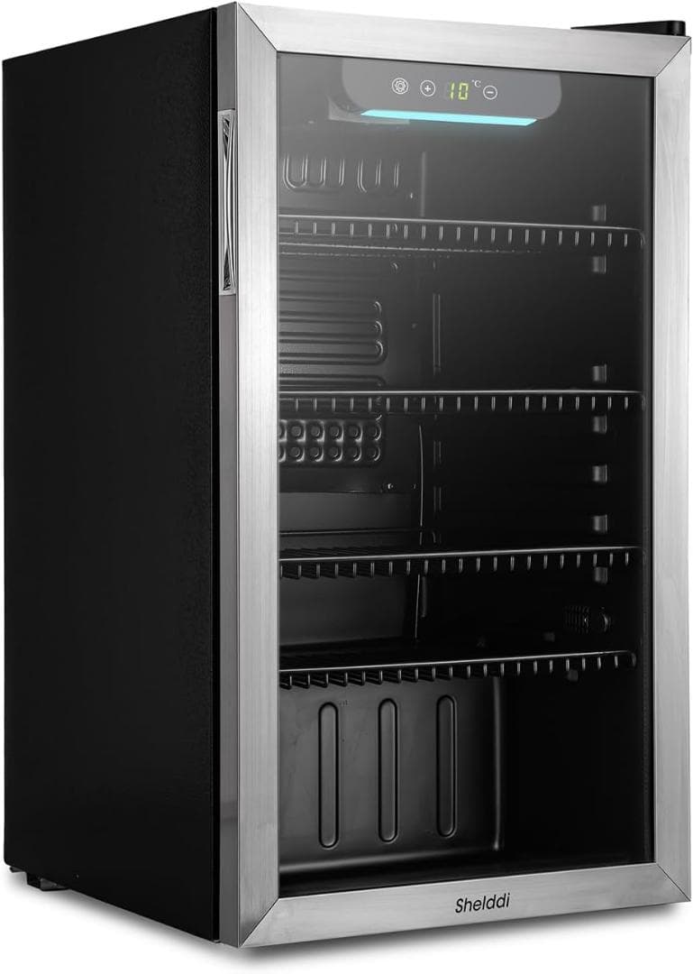 大型冷蔵庫 93L コンプレッサー式 透明ガラスドア 3-16℃ 1ドア静音