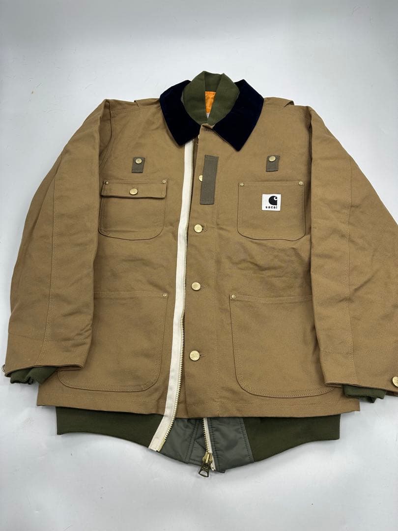 希少/美品/sacai × Carhartt WIP/カバーオール MA-1/L