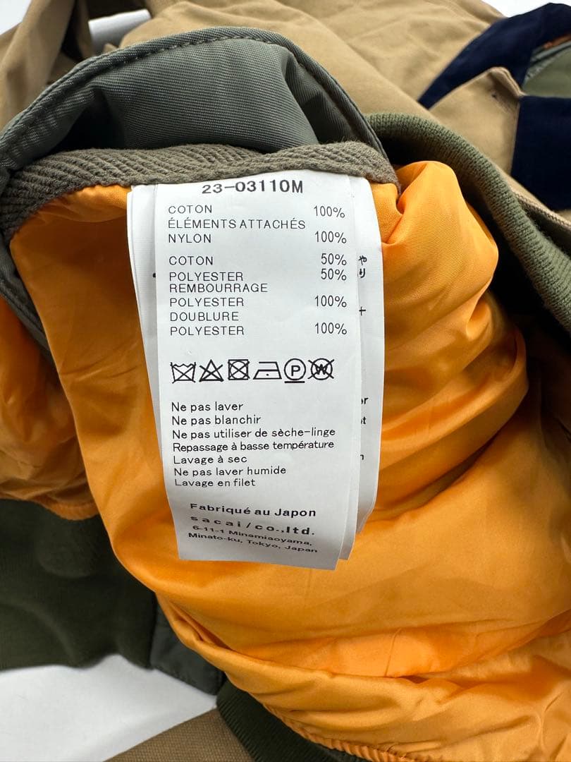 希少/美品/sacai × Carhartt WIP/カバーオール MA-1/L