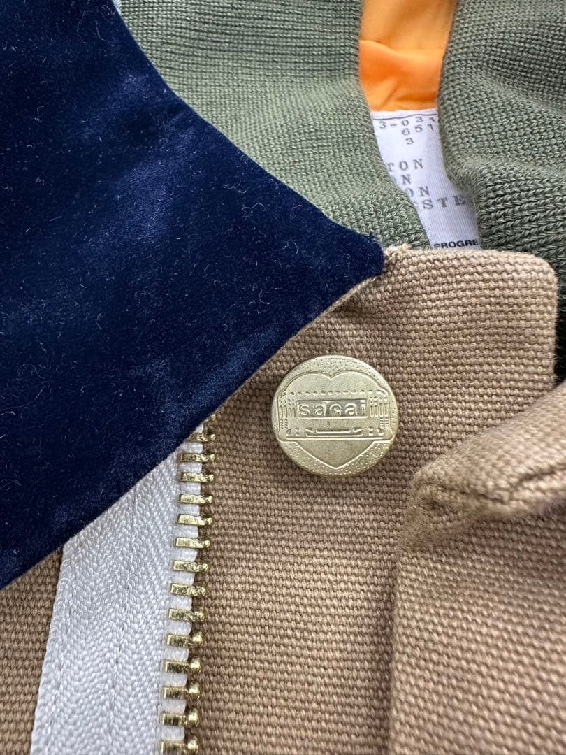 希少/美品/sacai × Carhartt WIP/カバーオール MA-1/L