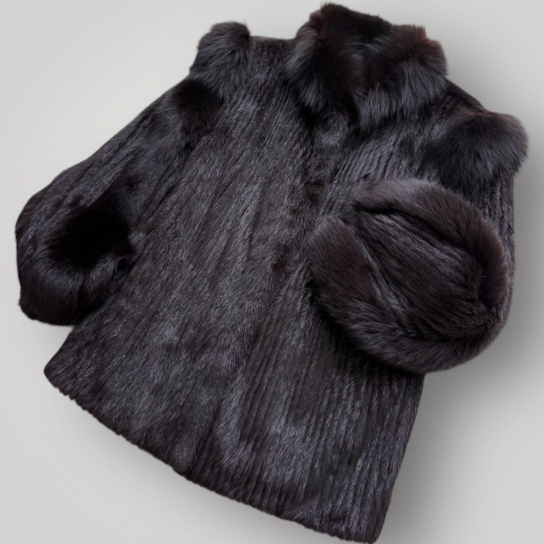 SAGAMINK サガミンク ミンク フォックス 切り替え コート ボリューム◎