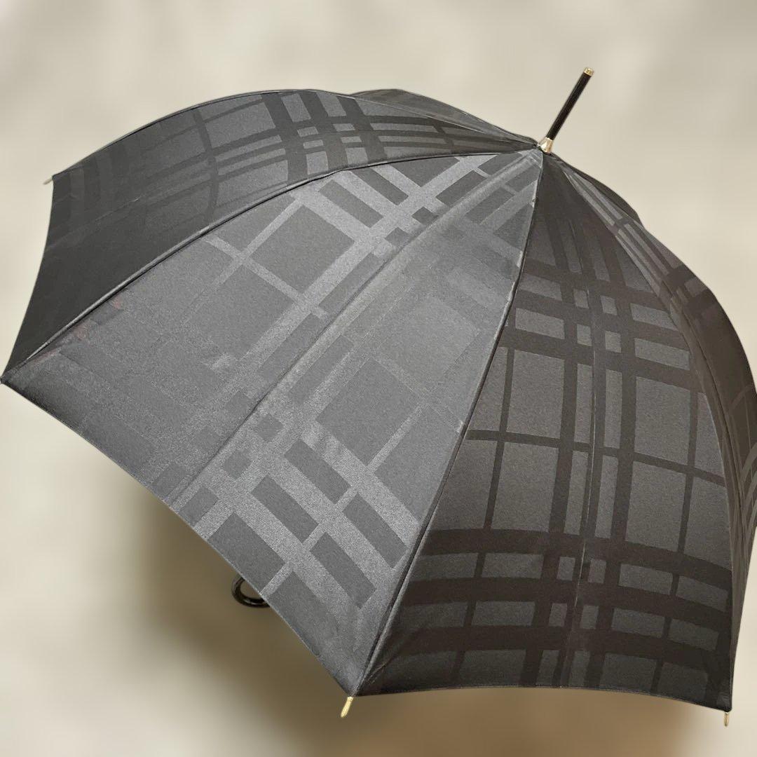 BURBERRYバーバリー✳︎ブラック チェック柄 長傘　　新品未使用　タグ付き