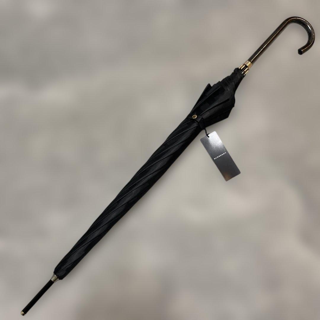 BURBERRYバーバリー✳︎ブラック チェック柄 長傘　　新品未使用　タグ付き