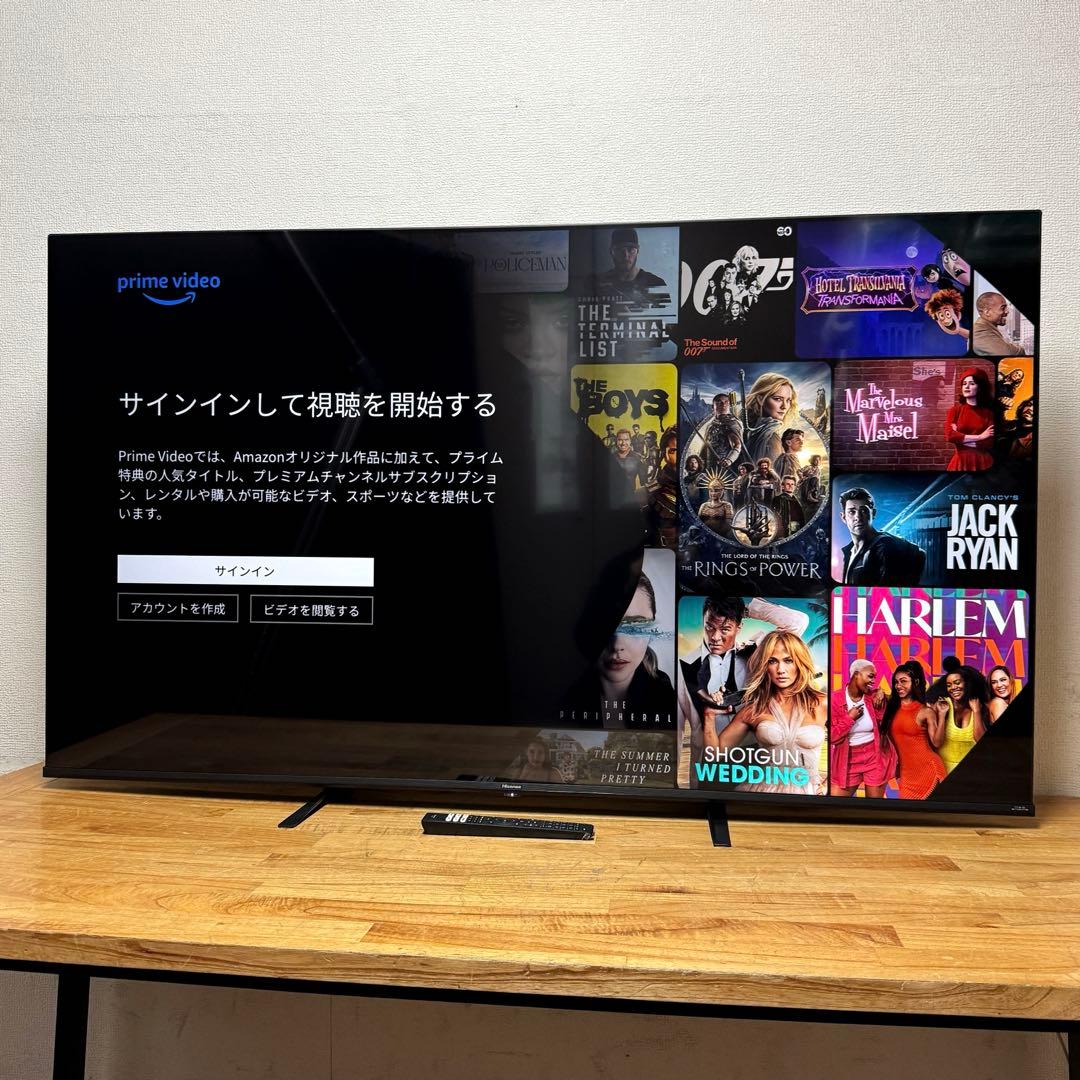 ハイセンス 65V型 液晶テレビ 4Kチューナー内蔵 65E6G 動画アプリ搭載