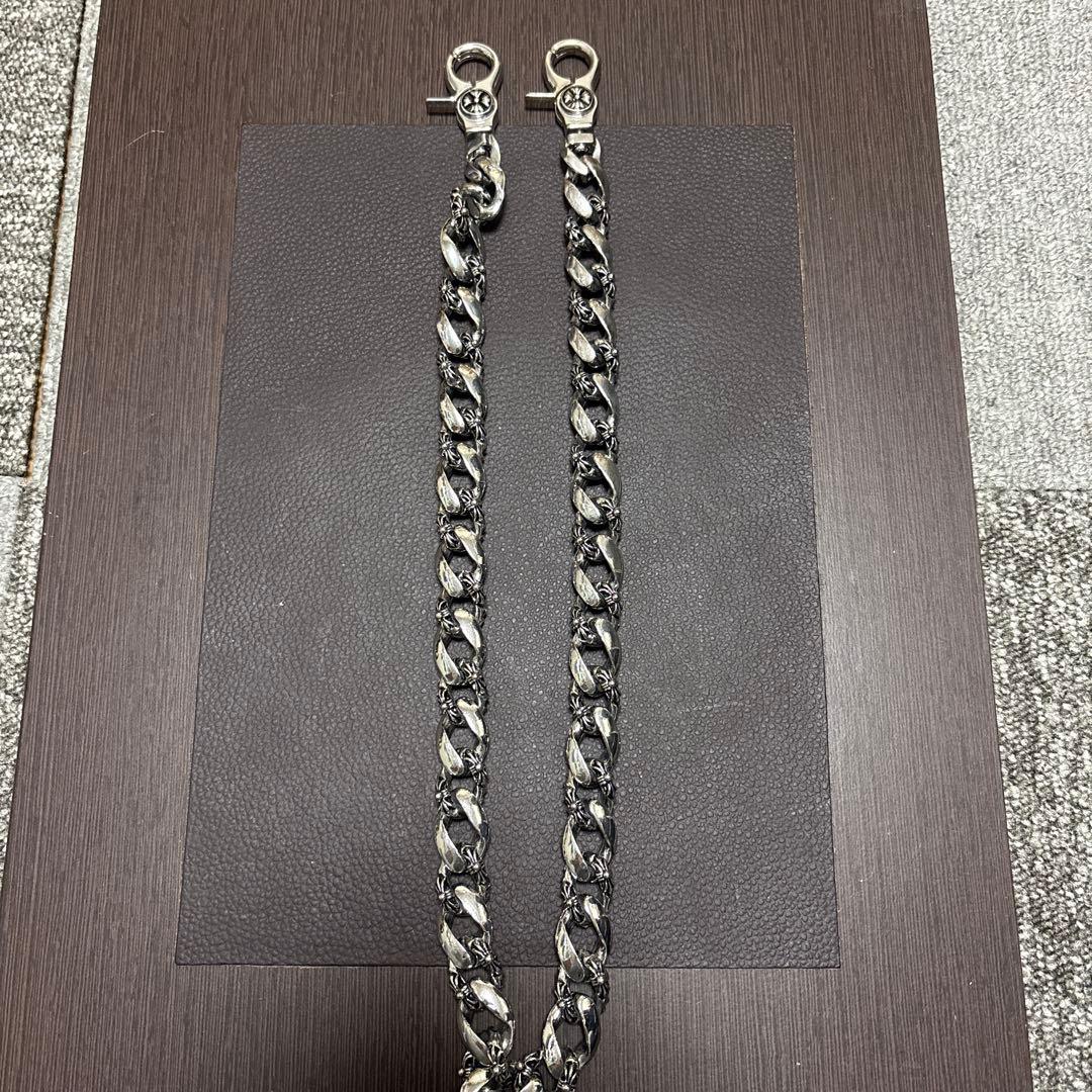 シルバーウォレットチェーン　ダブルクリップタイプ