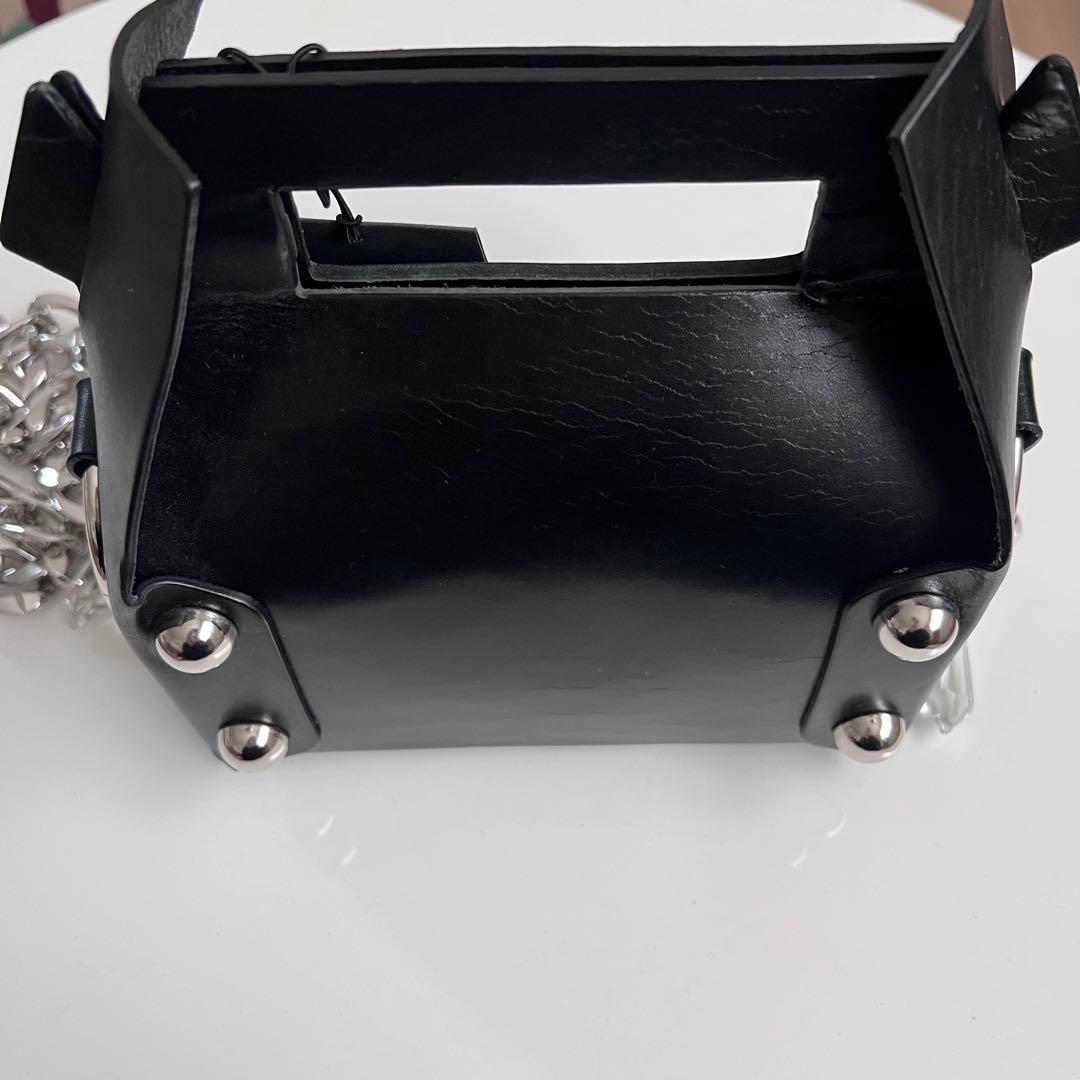 美品 MASU 24AW Leather cake bag BLACK