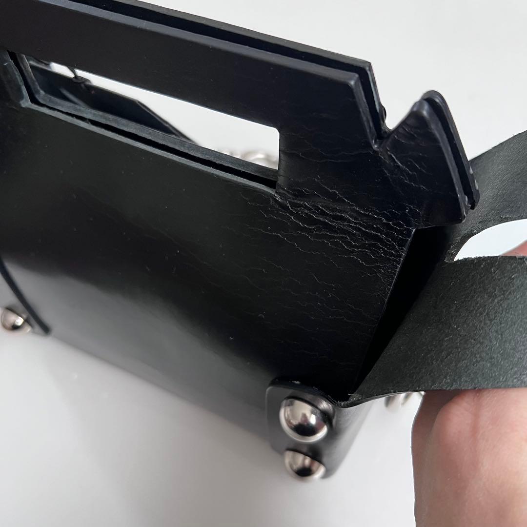 美品 MASU 24AW Leather cake bag BLACK