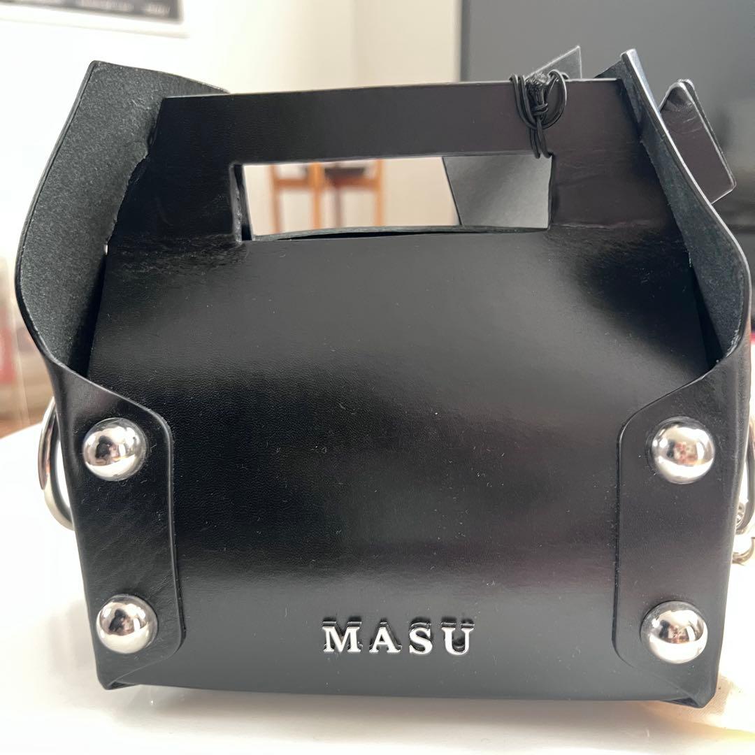 美品 MASU 24AW Leather cake bag BLACK