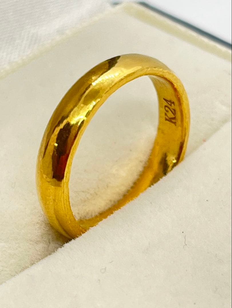 K24 純金 甲丸リング 5.46g指輪 リング 刻印あり ハンドメイド