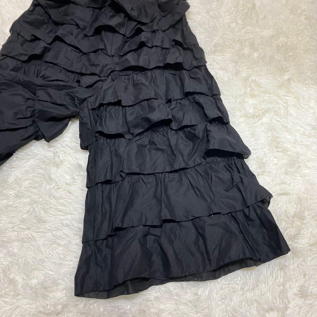 美品 ピンクハウス コットンローンエプロン風パンツ ピコフリル リボン