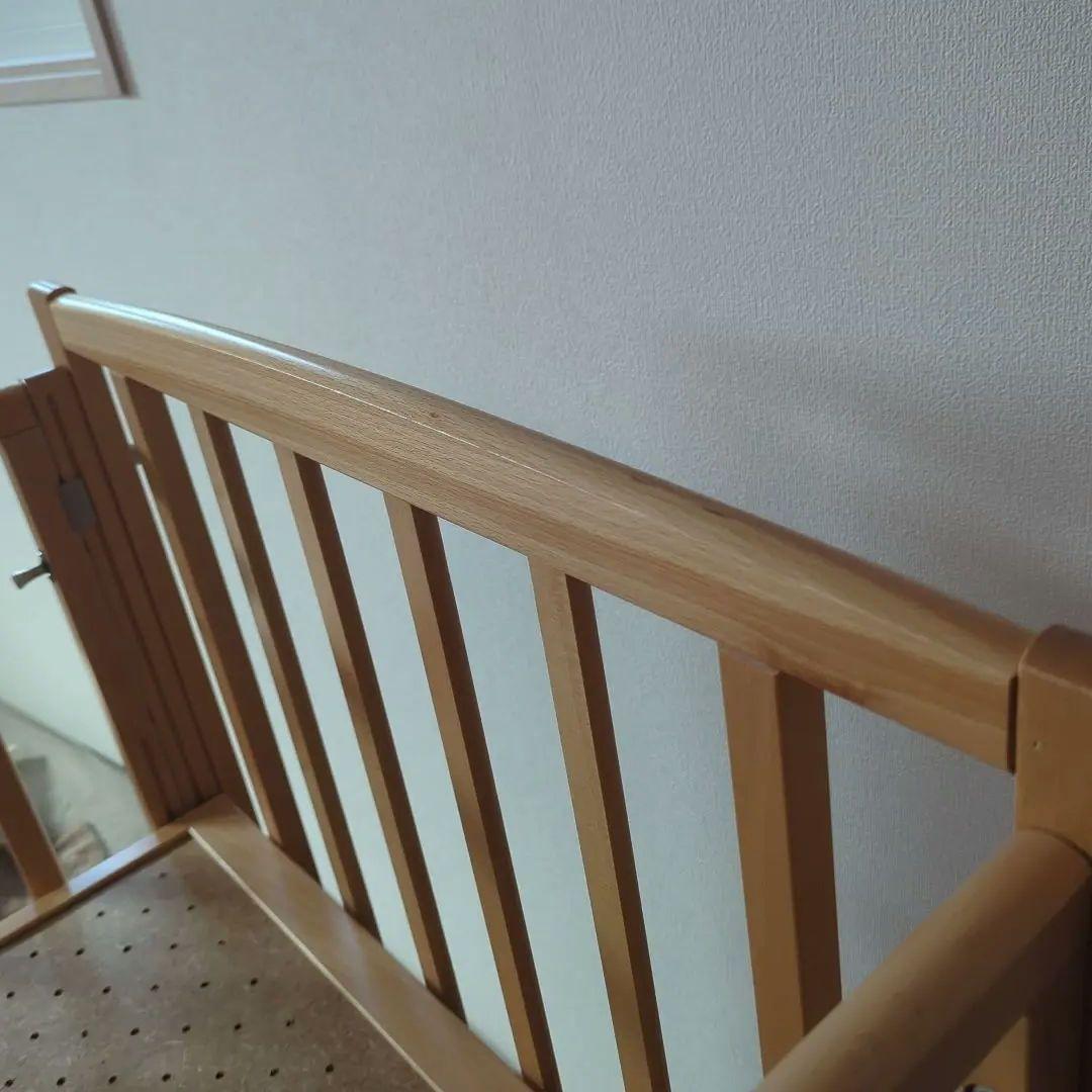 木製キャスター付きベビーベッド(YAMASAKI)＋ベットマット・防水シート