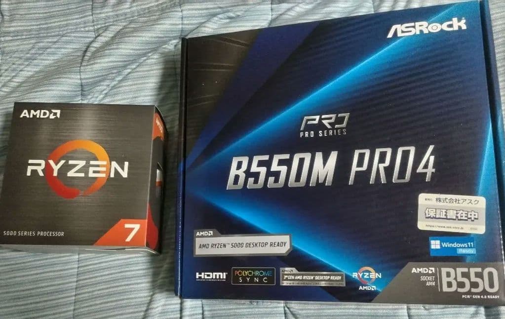 5700x & ASRock B550M PRO4 ddr4 32GB セット