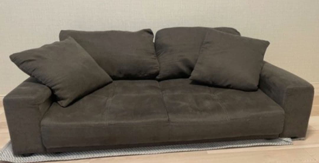 【KAGU350】ロースタイルソファ QUARTO 2人掛け／ブラウン