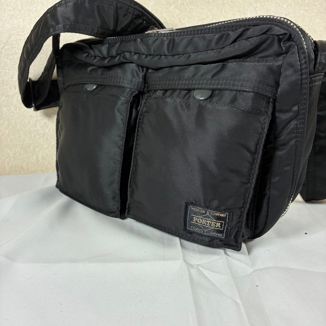 [未使用級] PORTER タンカー ショルダーバッグ 2層 ブラック S