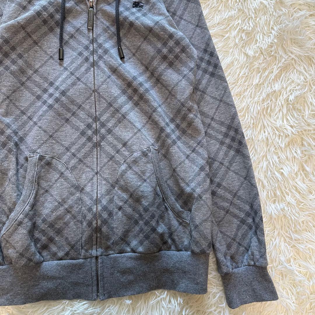 Burberry パーカー グレー チェック ロゴ